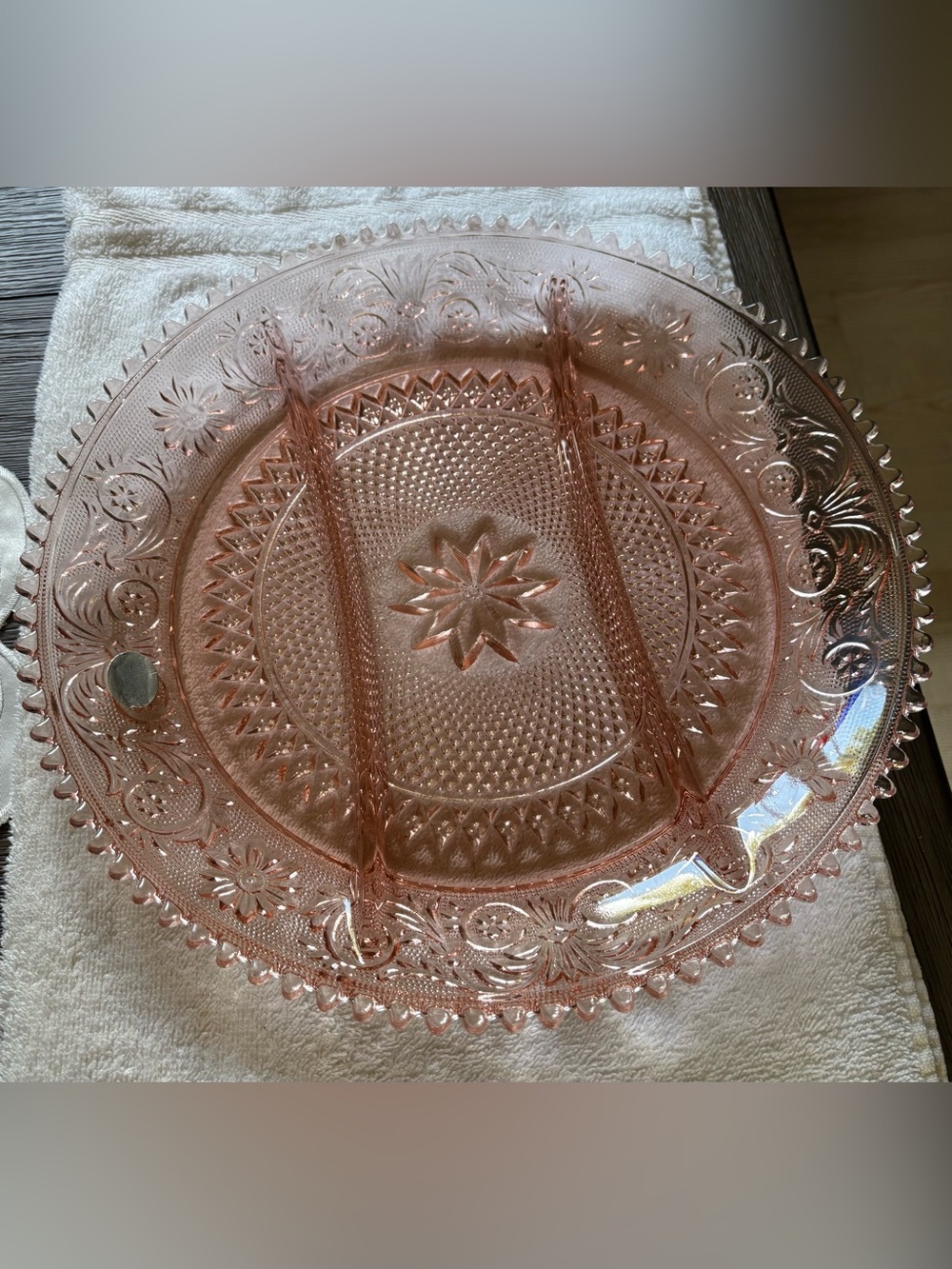 Vintage Tiara Indiana Glass Divided Relish Plate
